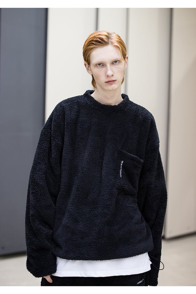 メスノウン(MASSNOUN) SL LOGO POCKET DOUBLE SOFT WOOL MFNCR004-BK