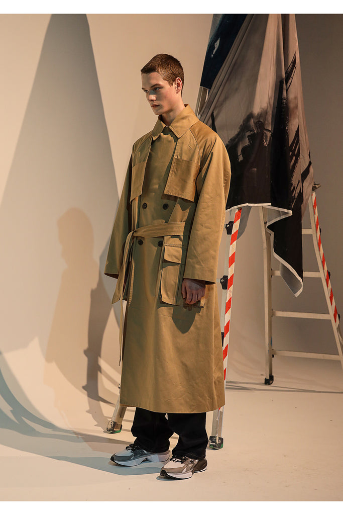 メスノウン(MASSNOUN)  CARGO POCKET OVERSIZED MAXICOAT MFNCT002-BG