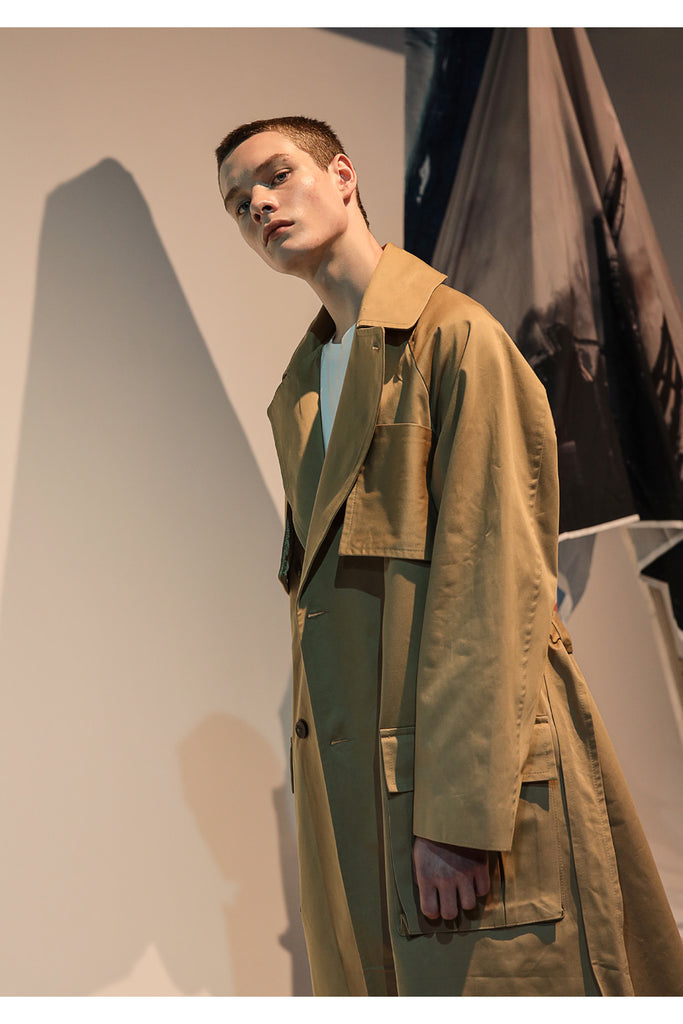 メスノウン(MASSNOUN)  CARGO POCKET OVERSIZED MAXICOAT MFNCT002-BG