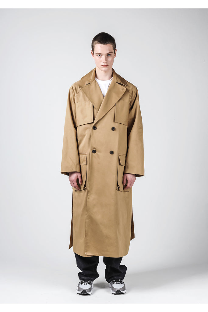 メスノウン(MASSNOUN)  CARGO POCKET OVERSIZED MAXICOAT MFNCT002-BG