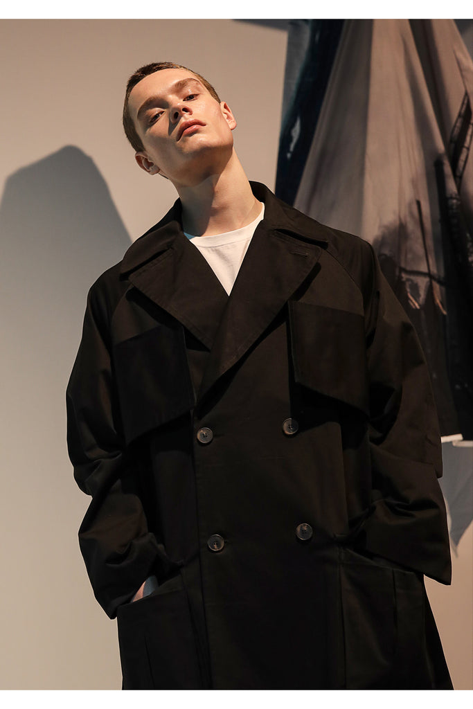 メスノウン(MASSNOUN)  CARGO POCKET OVERSIZED MAXICOAT MFNCT002-BK