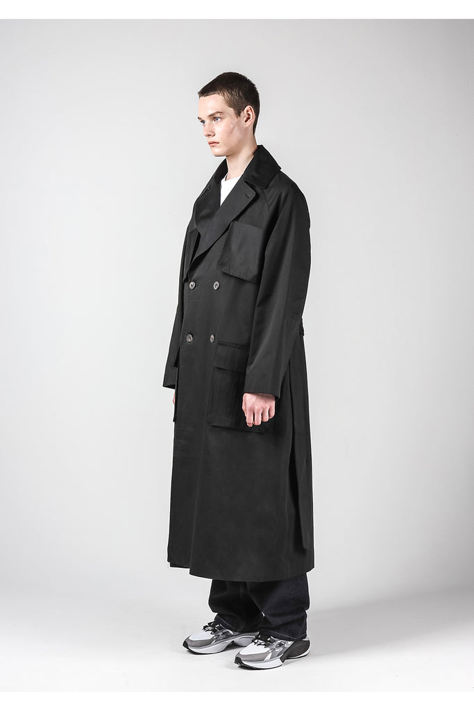 メスノウン(MASSNOUN)  CARGO POCKET OVERSIZED MAXICOAT MFNCT002-BK