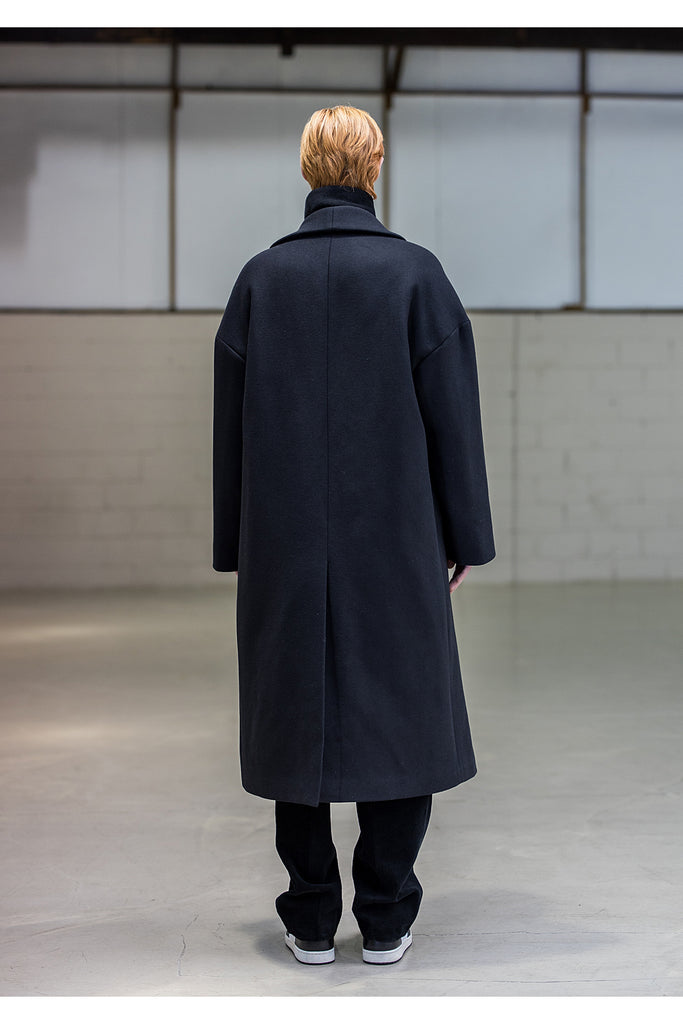 メスノウン(MASSNOUN) SHAWL COLLAR OVERSIZED DOUBLE COAT MFNCT003-BK