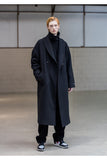 メスノウン(MASSNOUN) SHAWL COLLAR OVERSIZED DOUBLE COAT MFNCT003-BK