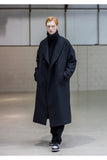 メスノウン(MASSNOUN) SHAWL COLLAR OVERSIZED DOUBLE COAT MFNCT003-BK