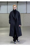 メスノウン(MASSNOUN) SHAWL COLLAR OVERSIZED DOUBLE COAT MFNCT003-BK