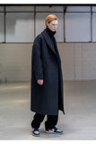 メスノウン(MASSNOUN) SHAWL COLLAR OVERSIZED DOUBLE COAT MFNCT003-BK