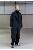 メスノウン(MASSNOUN) SHAWL COLLAR OVERSIZED DOUBLE COAT MFNCT003-BK