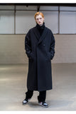 メスノウン(MASSNOUN) SHAWL COLLAR OVERSIZED DOUBLE COAT MFNCT003-BK