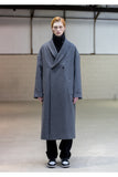 メスノウン(MASSNOUN) SHAWL COLLAR OVERSIZED DOUBLE COAT MFNCT003-GY