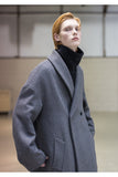 メスノウン(MASSNOUN) SHAWL COLLAR OVERSIZED DOUBLE COAT MFNCT003-GY