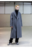メスノウン(MASSNOUN) SHAWL COLLAR OVERSIZED DOUBLE COAT MFNCT003-GY