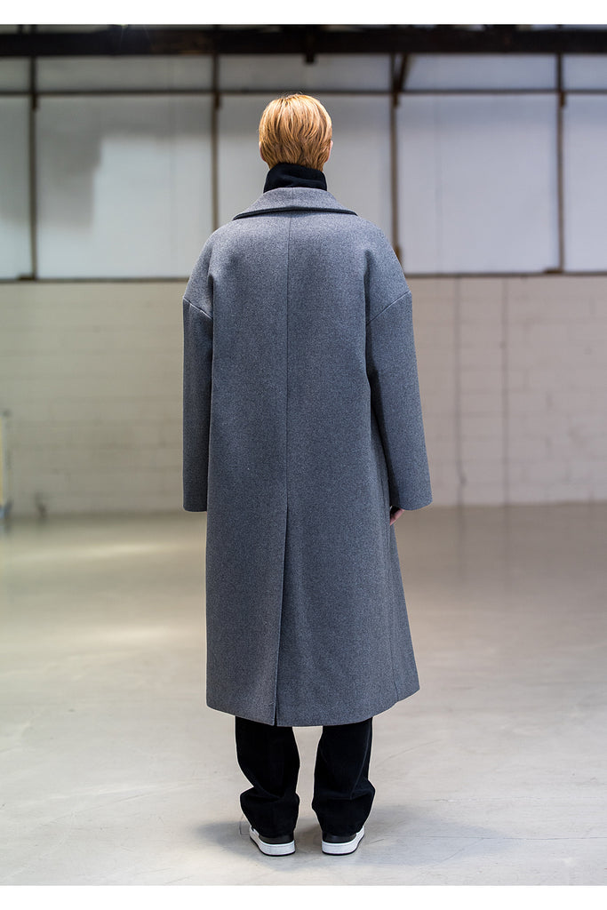 メスノウン(MASSNOUN) SHAWL COLLAR OVERSIZED DOUBLE COAT MFNCT003-GY