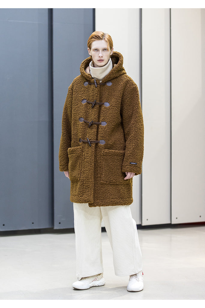 メスノウン(MASSNOUN) BOA FLEECE BONDED OVERSIZED DUFFEL COAT MFNCT004-BG