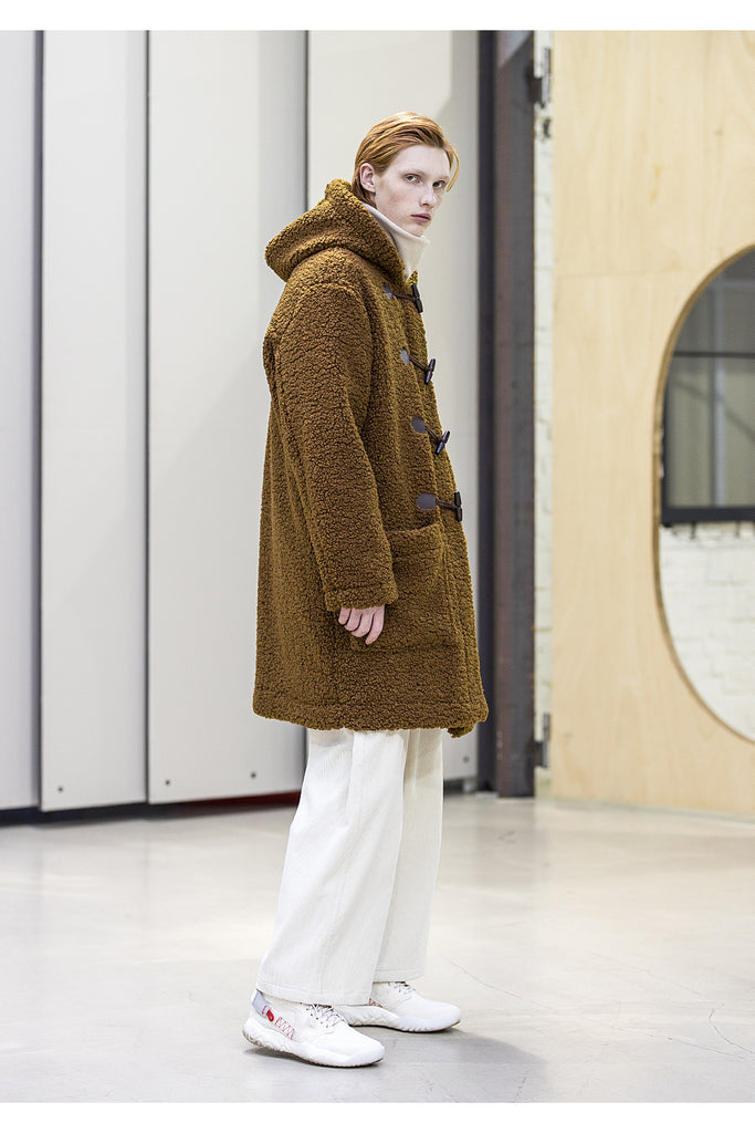メスノウン(MASSNOUN) BOA FLEECE BONDED OVERSIZED DUFFEL COAT MFNCT004-BG