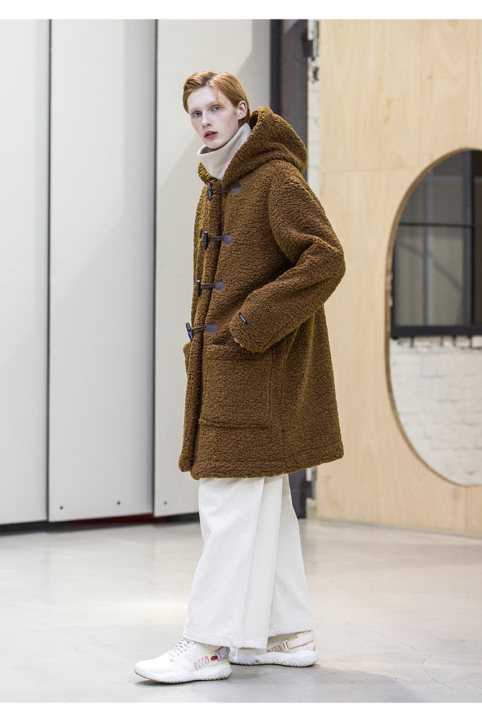 メスノウン(MASSNOUN) BOA FLEECE BONDED OVERSIZED DUFFEL COAT MFNCT004-BG