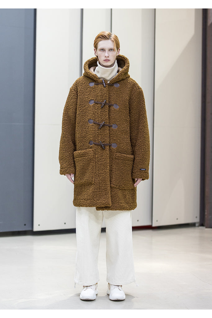 メスノウン(MASSNOUN) BOA FLEECE BONDED OVERSIZED DUFFEL COAT MFNCT004-BG