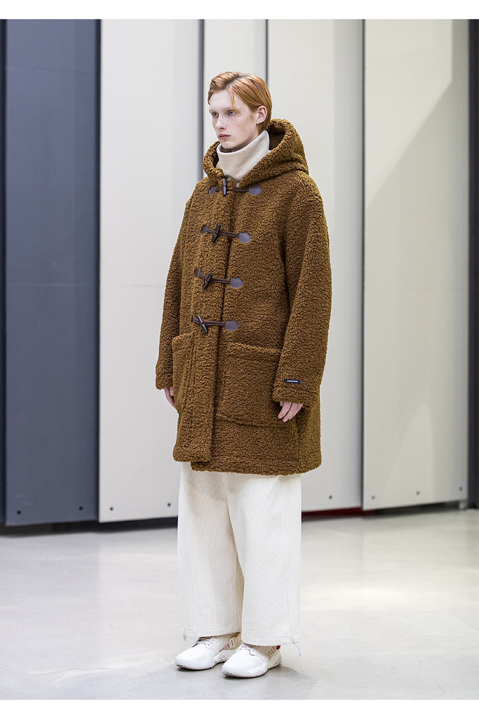 メスノウン(MASSNOUN) BOA FLEECE BONDED OVERSIZED DUFFEL COAT MFNCT004-BG