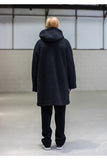 メスノウン(MASSNOUN) BOA FLEECE BONDED OVERSIZED DUFFEL COAT MFNCT004-BK