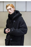メスノウン(MASSNOUN) BOA FLEECE BONDED OVERSIZED DUFFEL COAT MFNCT004-BK