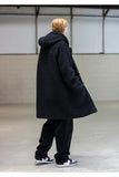 メスノウン(MASSNOUN) BOA FLEECE BONDED OVERSIZED DUFFEL COAT MFNCT004-BK