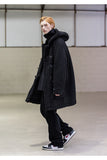メスノウン(MASSNOUN) BOA FLEECE BONDED OVERSIZED DUFFEL COAT MFNCT004-BK