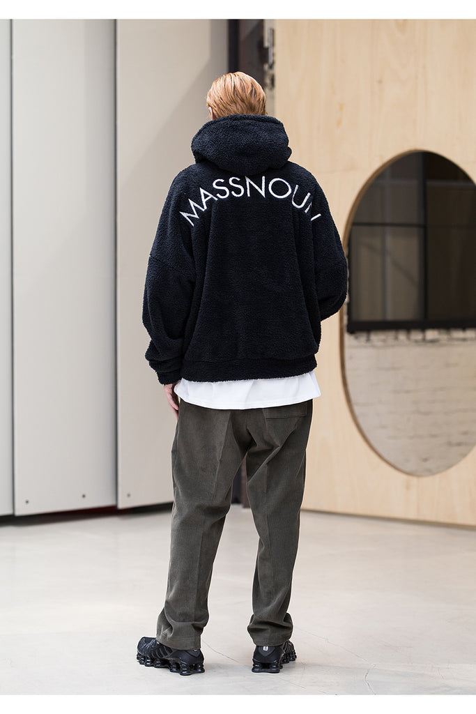 メスノウン(MASSNOUN) OL ARCH LOGO DOUBLE SOFT WOOL HODIE MFNHD005-BK