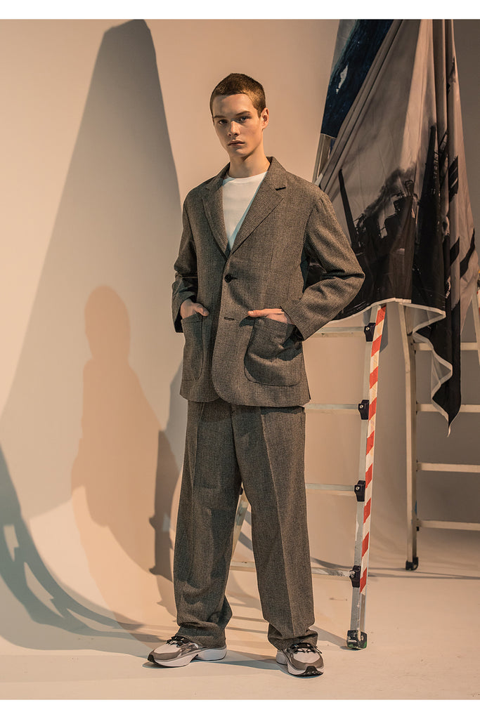 メスノウン(MASSNOUN)  TWO BUTTON CHECK JACKET MFNJK002-DG