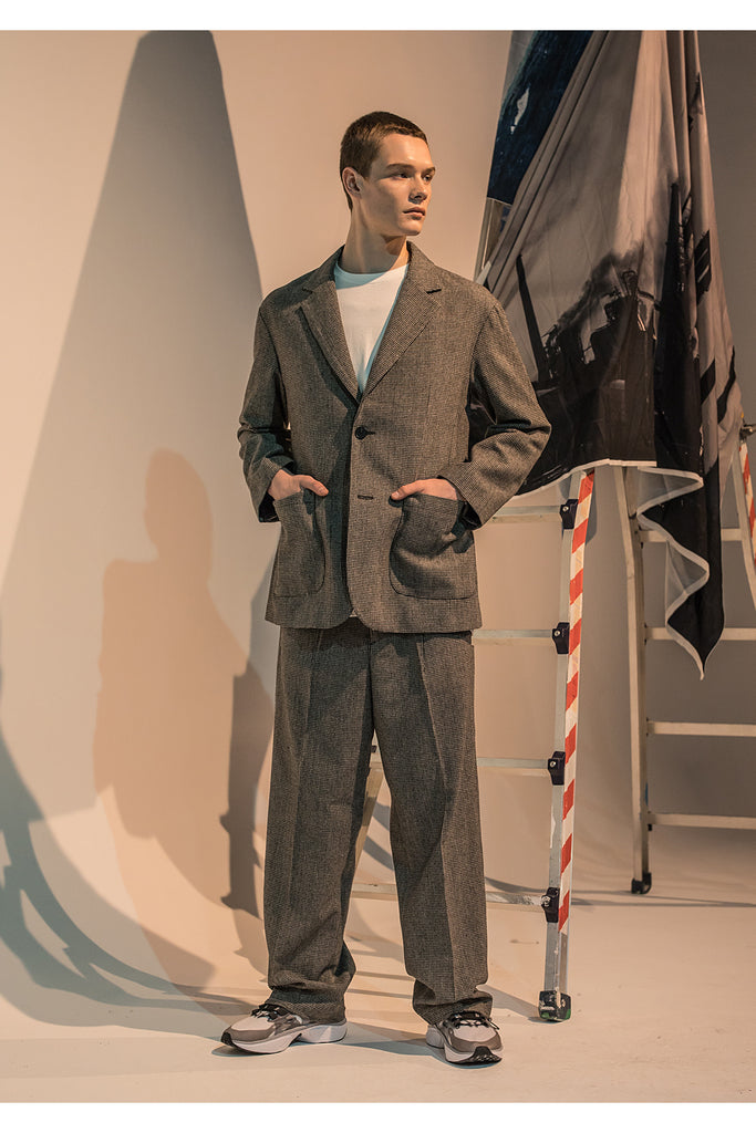 メスノウン(MASSNOUN)  TWO BUTTON CHECK JACKET MFNJK002-DG