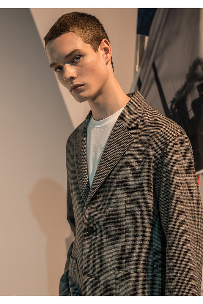メスノウン(MASSNOUN)  TWO BUTTON CHECK JACKET MFNJK002-DG