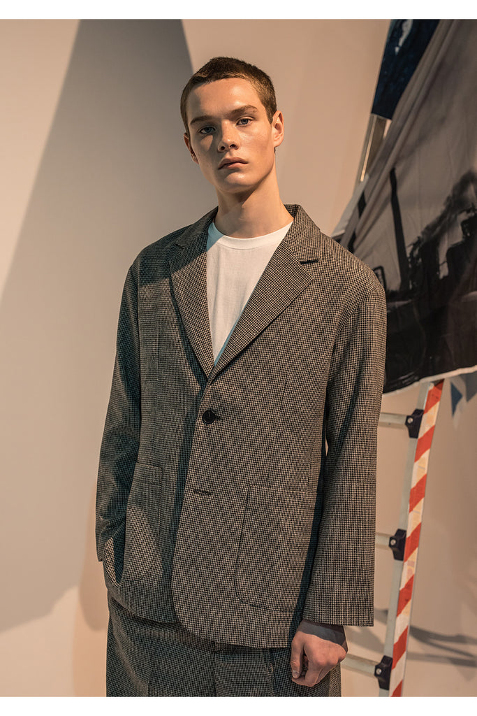 メスノウン(MASSNOUN)  TWO BUTTON CHECK JACKET MFNJK002-DG