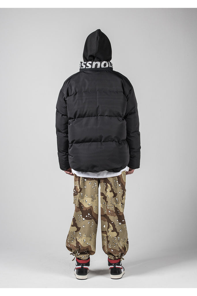 メスノウン(MASSNOUN) SL LOGO DETACHABLE HOOD PADDING MFNPD002-BK