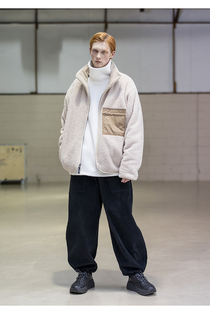 メスノウン(MASSNOUN)SL LOGO WHALE REVERSIBLE DOUBLE SOFT WOOL JUMPER MFNZP003-BG