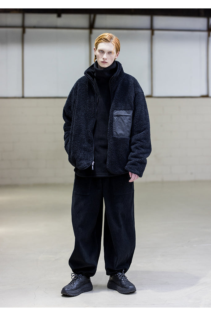メスノウン(MASSNOUN)SL LOGO WHALE REVERSIBLE DOUBLE SOFT WOOL JUMPER MFNZP003-BK