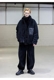 メスノウン(MASSNOUN)SL LOGO WHALE REVERSIBLE DOUBLE SOFT WOOL JUMPER MFNZP003-BK