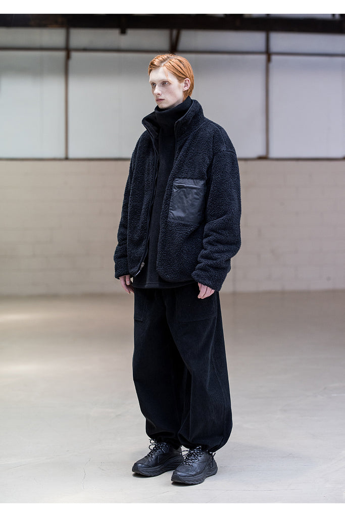 メスノウン(MASSNOUN)SL LOGO WHALE REVERSIBLE DOUBLE SOFT WOOL JUMPER MFNZP003-BK