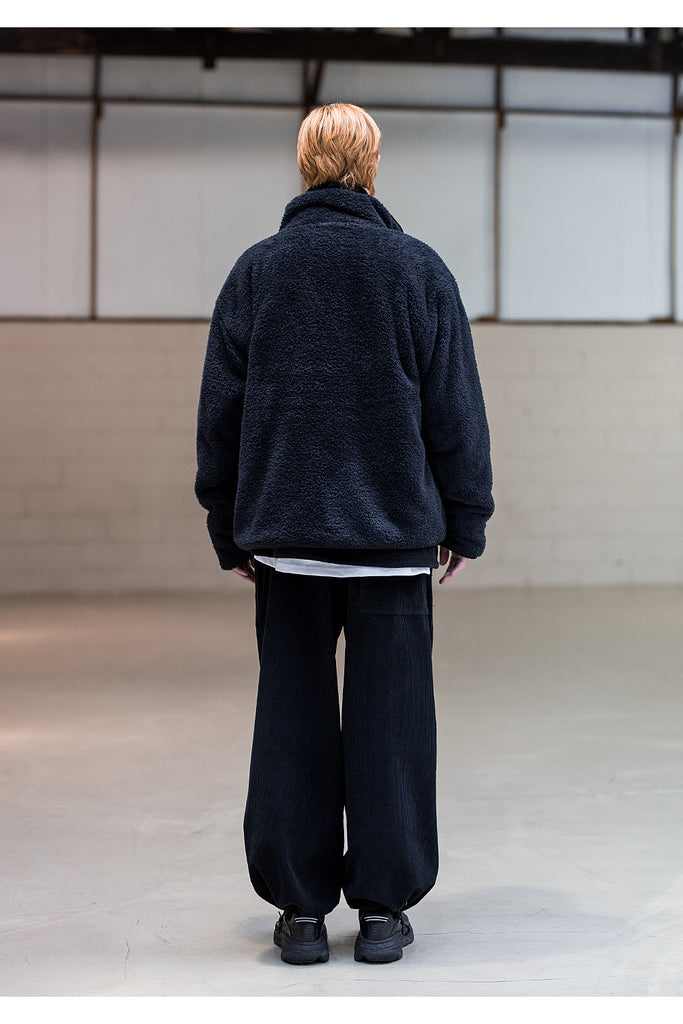 メスノウン(MASSNOUN)SL LOGO WHALE REVERSIBLE DOUBLE SOFT WOOL JUMPER MFNZP003-BK