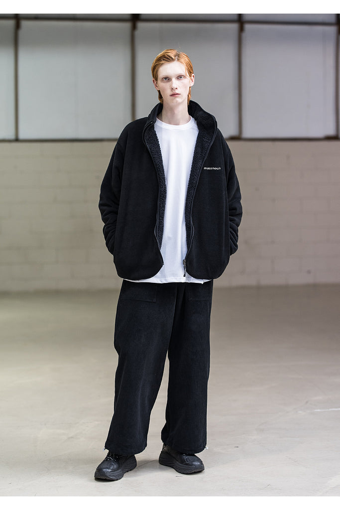 メスノウン(MASSNOUN)SL LOGO WHALE REVERSIBLE DOUBLE SOFT WOOL JUMPER MFNZP003-BK