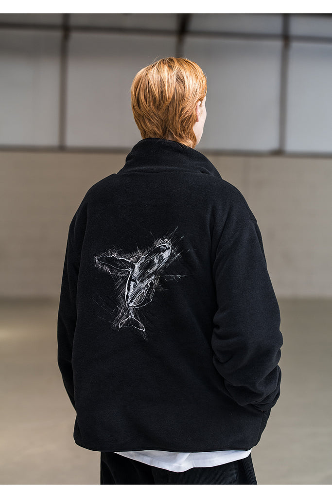 メスノウン(MASSNOUN)SL LOGO WHALE REVERSIBLE DOUBLE SOFT WOOL JUMPER MFNZP003-BK