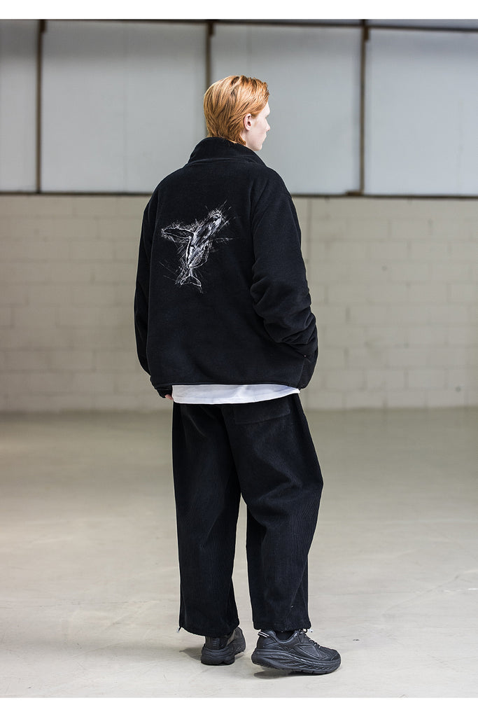 メスノウン(MASSNOUN)SL LOGO WHALE REVERSIBLE DOUBLE SOFT WOOL JUMPER MFNZP003-BK