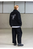 メスノウン(MASSNOUN)SL LOGO WHALE REVERSIBLE DOUBLE SOFT WOOL JUMPER MFNZP003-BK