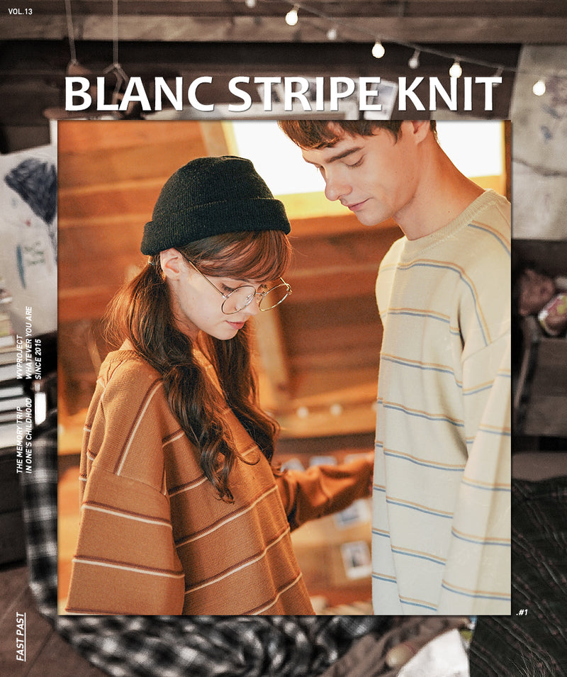 ダブルユーブイプロジェクト(WV PROJECT)BLANC STRIPE KNIT CAMEL MJKN7310