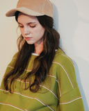ダブルユーブイプロジェクト(WV PROJECT)BLANC STRIPE KNIT OLIVE MJKN7310
