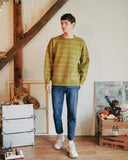 ダブルユーブイプロジェクト(WV PROJECT)BLANC STRIPE KNIT OLIVE MJKN7310