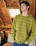 ダブルユーブイプロジェクト(WV PROJECT)BLANC STRIPE KNIT OLIVE MJKN7310