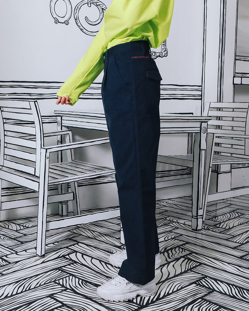 ダブルユーブイプロジェクト(WV PROJECT) MODA WIDE PANTS NAVY MJLP7220