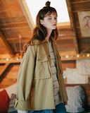 ダブルユーブイプロジェクト(WV PROJECT)EVELYN SHIRT JACKET DARK BEIGE MJLS7308