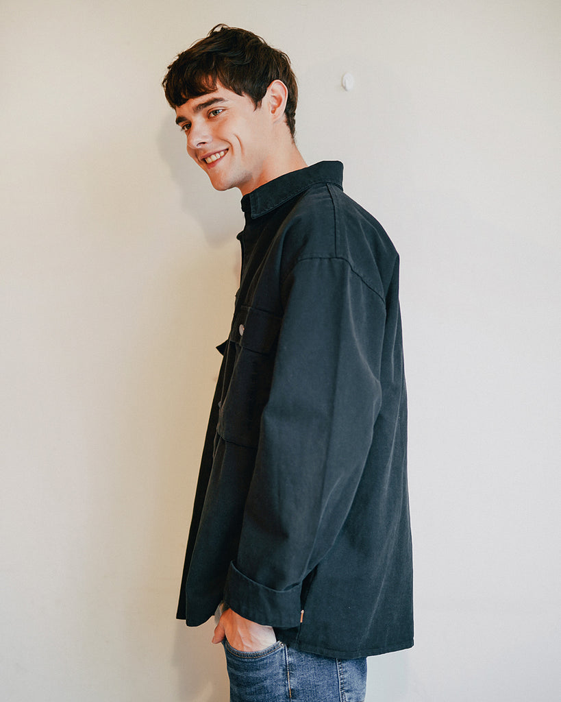 ダブルユーブイプロジェクト(WV PROJECT)EVELYN SHIRT JACKET BLACK MJLS7308