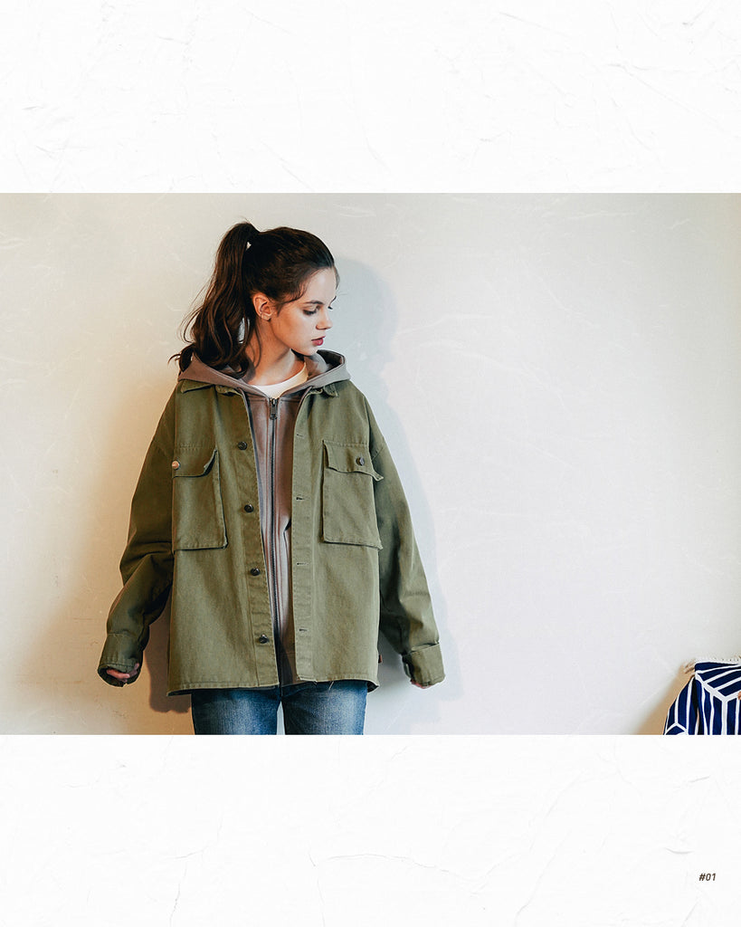 ダブルユーブイプロジェクト(WV PROJECT)EVELYN SHIRT JACKET KHAKI MJLS7308