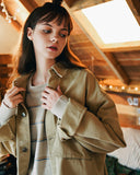 ダブルユーブイプロジェクト(WV PROJECT)EVELYN SHIRT JACKET DARK BEIGE MJLS7308